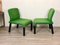 Green Plastic Fabric Armchairs, Italy, 1970s, Set of 2 3