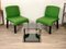 Green Plastic Fabric Armchairs, Italy, 1970s, Set of 2 6