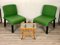 Green Plastic Fabric Armchairs, Italy, 1970s, Set of 2 9