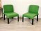 Green Plastic Fabric Armchairs, Italy, 1970s, Set of 2 2