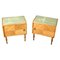 Wood Lacquered Side Table Nightstands, 1950s, Italy, Set of 2 1