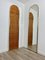 Rattan & Golden Metal Coat Hanger & Mirror, 1960s, Set of 2 2