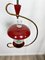 Green & Red Metal & Brass Pendant Light, Italy, 1950s, Set of 2 7