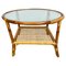 Bamboo Rattan & Frosted Glass Coffee Table, Italy, 1960s, Image 1