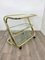 Glass & Golden Metal Serving Cart Trolley by Morex, Italy, 1980s 13
