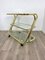 Glass & Golden Metal Serving Cart Trolley by Morex, Italy, 1980s 3