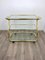 Glass & Golden Metal Serving Cart Trolley by Morex, Italy, 1980s 4
