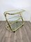 Glass & Golden Metal Serving Cart Trolley by Morex, Italy, 1980s, Image 2