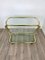 Glass & Golden Metal Serving Cart Trolley by Morex, Italy, 1980s, Image 14