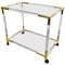 Acrylic, Brass & Glass Bar Serving Cart Trolley, Italy, 1970s 1