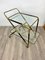 Brass Mahogany & Glass Bar Serving Cart Trolley by Cesare Lacca, Italy, 1950s, Image 7