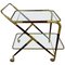 Brass Mahogany & Glass Bar Serving Cart Trolley by Cesare Lacca, Italy, 1950s 1