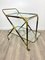 Brass Mahogany & Glass Bar Serving Cart Trolley by Cesare Lacca, Italy, 1950s 9