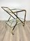 Brass Mahogany & Glass Bar Serving Cart Trolley by Cesare Lacca, Italy, 1950s, Image 5