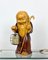 Handgeschnitzte Monk Tischlampe aus Holz von Aldo Tura für Macabo, Italien, 1950er 2