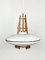 Teak, Brass & Opaline Glass Ceiling Lamp from Stilnovo, Italy, 1960s 2