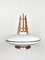 Teak, Brass & Opaline Glass Ceiling Lamp from Stilnovo, Italy, 1960s, Image 2