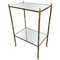 Faux Bamboo Brass & Mirror Side Table by Maison Bagues, France, 1950s, Image 1