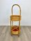 Bamboo & Rattan Round Service Side Bar Cart, Italy, 1960s 8