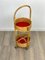 Bamboo & Rattan Round Service Side Bar Cart, Italy, 1960s 9