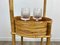 Bamboo & Rattan Round Service Side Bar Cart, Italy, 1960s 16