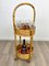 Bamboo & Rattan Round Service Side Bar Cart, Italy, 1960s 12