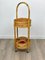 Bamboo & Rattan Round Service Side Bar Cart, Italy, 1960s 5
