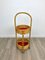 Bamboo & Rattan Round Service Side Bar Cart, Italy, 1960s 10