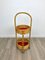 Bamboo & Rattan Round Service Side Bar Cart, Italy, 1960s, Image 10