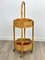 Bamboo & Rattan Round Service Side Bar Cart, Italy, 1960s 11