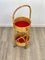 Bamboo & Rattan Round Service Side Bar Cart, Italy, 1960s 6