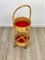 Bamboo & Rattan Round Service Side Bar Cart, Italy, 1960s, Image 6