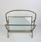 French Faux Bamboo Magazine Rack Stand in Brass Glass from Maison Baguès, 1950s, Image 2