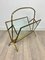 French Faux Bamboo Magazine Rack Stand in Brass Glass from Maison Baguès, 1950s 4