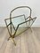 French Faux Bamboo Magazine Rack Stand in Brass Glass from Maison Baguès, 1950s, Image 4