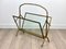 French Faux Bamboo Magazine Rack Stand in Brass Glass from Maison Baguès, 1950s 6