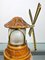 Italienische Mill Tischlampe Aschenbecher aus handgeschnitztem Holz von Aldo Tura Macabo, 1960er 13