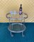 French Silver Metal Oval Bar Cart Trolley by Maison Baguès, 1950s 11
