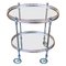 French Silver Metal Oval Bar Cart Trolley by Maison Baguès, 1950s, Image 1