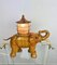 Lámpara de mesa italiana en forma de elefante de madera tallada a mano y cobre de Aldo Tura para Macabo, años 50, Imagen 2