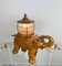 Italian Elephant Table Lamp in Hand-Carved Wood and Copper by Aldo Tura for Macabo, 1950s, Image 3