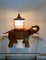 Lámpara de mesa italiana en forma de elefante de madera tallada a mano y cobre de Aldo Tura para Macabo, años 50, Imagen 20