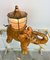 Lámpara de mesa italiana en forma de elefante de madera tallada a mano y cobre de Aldo Tura para Macabo, años 50, Imagen 7