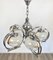 Italian Chrome and Murano Glass Chandelier from Mazzega, 1970s 2