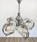Italian Chrome and Murano Glass Chandelier from Mazzega, 1970s, Image 2