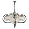 Italian Chrome and Murano Glass Chandelier from Mazzega, 1970s, Image 1