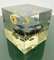 Acrylic Paperweight Cube Sculpture With Clock Parts by Pierre Giraudon, 1970s 4