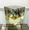 Acrylic Paperweight Cube Sculpture With Clock Parts by Pierre Giraudon, 1970s 6