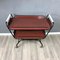 Black Metal & Red Brown Formica Serving Tray Bar Cart, 1970s 3