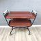 Black Metal & Red Brown Formica Serving Tray Bar Cart, 1970s 2